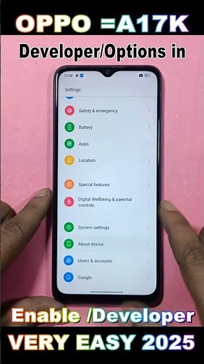 Oppo A17k Developer, Option Enable / How to Enable / Developer, Option in /Oppo A17k 2025//