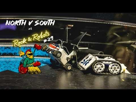 Rock & Robots 29: North v South team match - antweight robot fighting in London