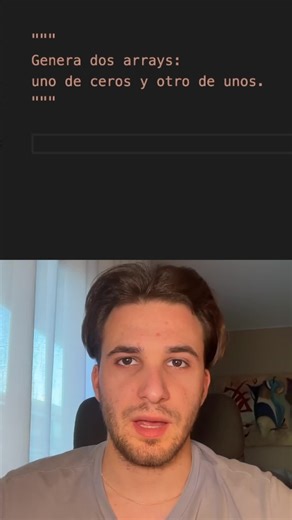 ⚫⚪ El ejercicio que TODO programador debe dominar #Python Antes de hacer cosas complejas, hay que dominar lo básico. Este ejercicio parece tonto, pero se usa en proyectos reales todo el tiempo. Si estás empezando en Python, este es obligatorio. #python #numpy #principiantes #arrays #shorts