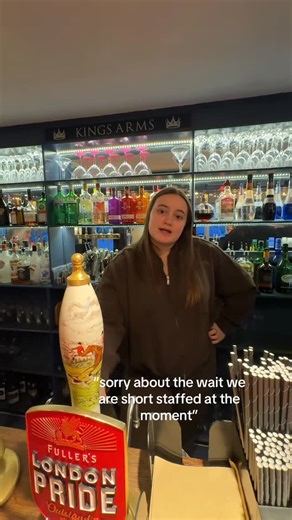 The Kings Arms Broad Green on Instagram: "Being shorted staffed never helps 😟#countrypub #colchester #barwork #funny #bar"