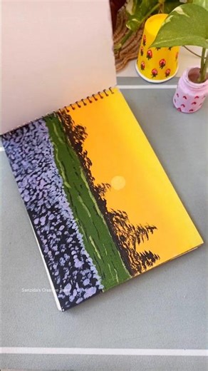 A Simple Short Drawing Pad Tour #easypainting #artwork #acrylicscenery #shorts