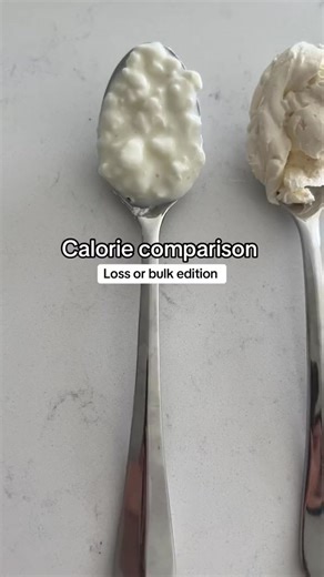 It's time for a calorie square off: Cream cheese vs Cottage cheese 🥊 DW, we still love them both — for different reasons 🫶😌 #healthychoices #healthjourney #caloriecomparison #fitnessapp #trackingcalories | MyNetDiary