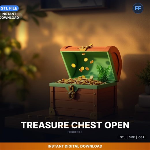 Open Treasure Chest Aquarium Decor, Gold Coins STL File | Bubbler Compatible | 3D Print Download - Etsy Australia