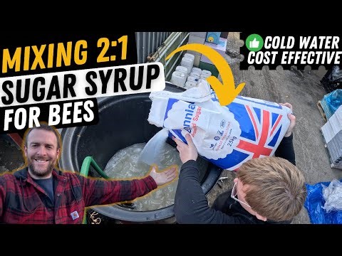 Mixing 2:1 Sugar Syrup For Winter Feeding Bees. (Imperfect system)