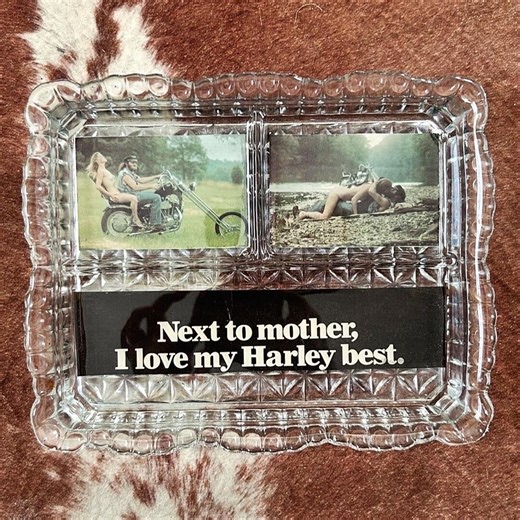 Easyriders Magazine Rolling Tray | Vintage Crystal Catch All Dish | Harley Pinup | Biker Art - Etsy