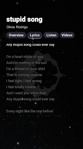 stupid song - Olivia Rodrigo (Lyrics) #stupidsong #oliviarodrigo #lyrics