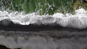 Waves Crashing on Black Sand Beach