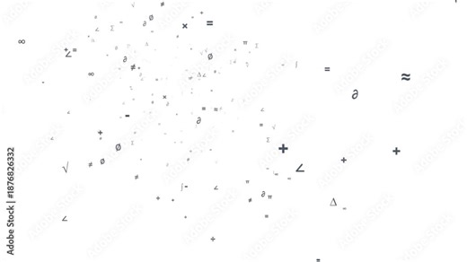 Mathematical symbols and equations floating in dynamic motion, math signs video background