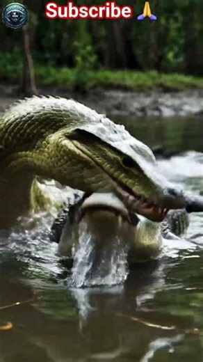 Anaconda vs Crocodile: Who Wins? 🐍🆚🐊 #Wildfire #snake #Shorts