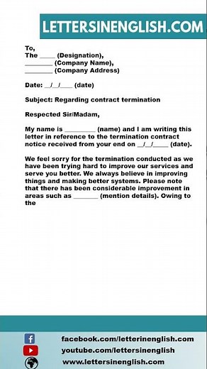 Reply Letter to Termination of Contract