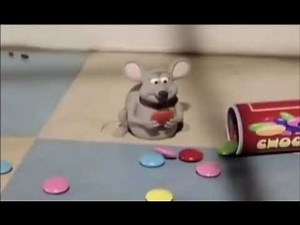 Mouse eating m&m