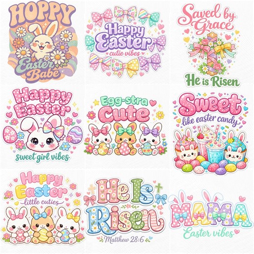 9  Easter Mega Bundle Png, Easter Png Bundle, He is Risen Png, Easter Kids Png Bundle, Mama Easter Vibes Png, Hoppy Easter Babe Png - Etsy