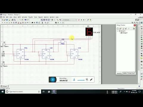 3 bit synchronous counter using multisim