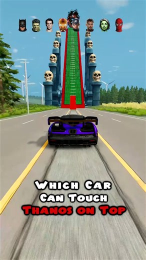 SuperReact 🔔 | Which car will touch Thanos 🤣❌ BeamNG.Drive #beamngdrive | Instagram