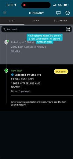 Having issue again 3rd time in a row with these 1 hr blocks Amazon Flex Any other Amazon Flexer with issue as well 🛸🛸🛸