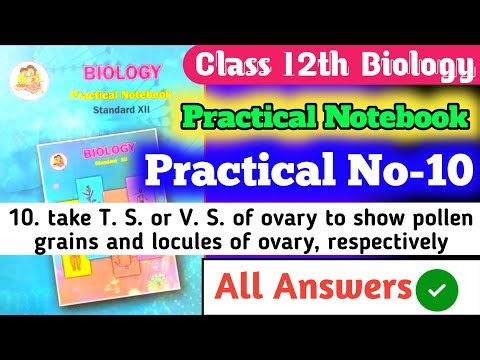 12th Biology Practical Notebook|| 10.Dissect and display floral whorls. Dissect anther and 10 take T