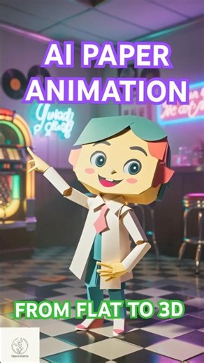 Retro AI Papercut Animation: Neon Diner Vibe #Shorts #stopmotion #animation #satisfying #2026trends