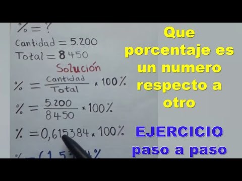 Como calcular el PORCENTAJE DE UNA CANTIDAD CON RESPECTO AL TOTAL %