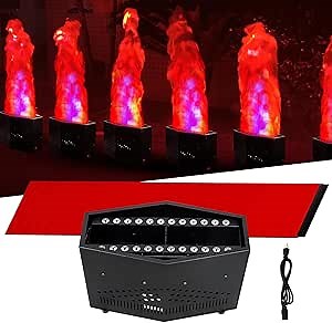 Fake Fire Flame Light with 36 LED Light 5ft Artificial Simulated Flames Lamp Atmosphere Effect for Stage Halloween DJ Party Lighting Nightclub Campfire Party Special Holiday