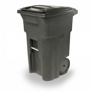 Toter 64 Gallon Blackstone Plastic Wheeled Indoor/Outdoor Hinged Lid Trash Can Lowes.com
