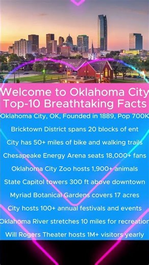 Welcome to Oklahoma City: Top-10 Breathtaking Facts #USA #city #OklahomaCity #OK