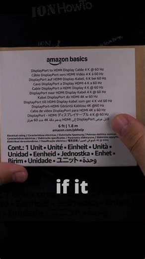 Unboxing Amazon Basics DisplayPort to HDMI Cable 4K 60HZ 1.8m Unidirectional Part 1