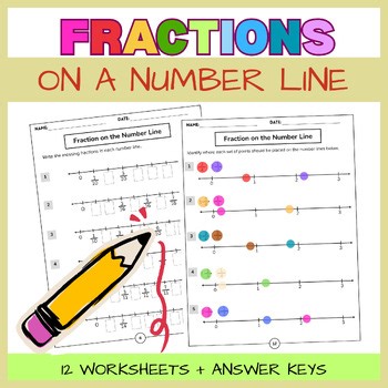 Identifying Fractions on a Number Line | Easy No-Prep worksheets with answers