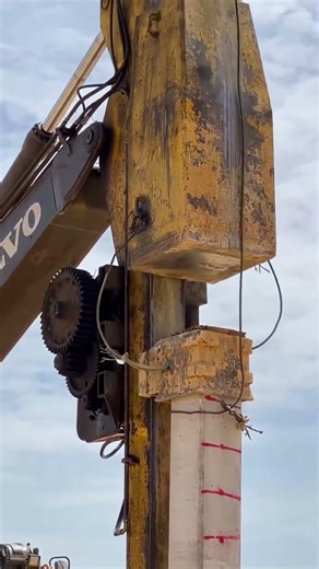 Concrete Pole Installation Into Ground Process #shorts #construction #infrastructure
