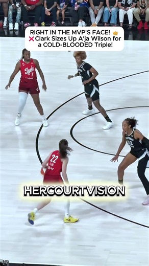 Watch Clark Pull Up From Deep to Bury an Unbothered Three Over A'ja Wilson #caitlinclark #wnba