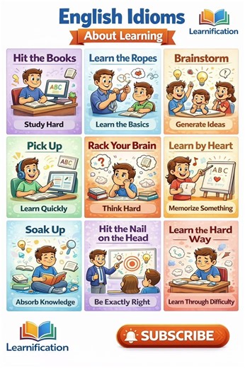 "English Idioms About Learning: Fun and Engaging Expressions!" #shorts