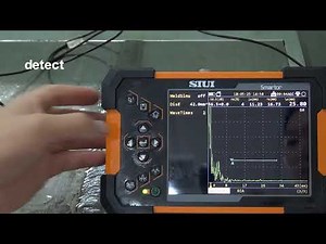 Aparelho de Ultrassom industrial SIUI, modelo Smartor. Função simulação da inspeção da solda
