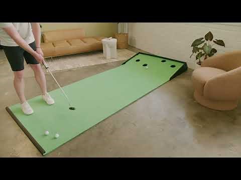 The BirdieBall PuttUp® Simulates Long Putts in a Limited Space, and Returns Missed Putts to You