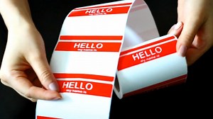 Watch Hello My Name Is Stickers Red on Amazon Live