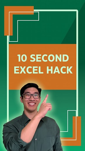 Grant Huang on Instagram: "10 Second Excel Hack - Pt 1 ✅ Comment “EXCEL” and I will DM you my Excel Shortcuts Cheat Sheet #excel #exceltips #exceltricks #microsoftexcel #spreadsheets #exceltraining #learnexcel"