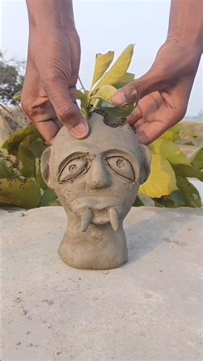 ravan making murti making with clay/#idol #hanuman #ravan #craft #shorts