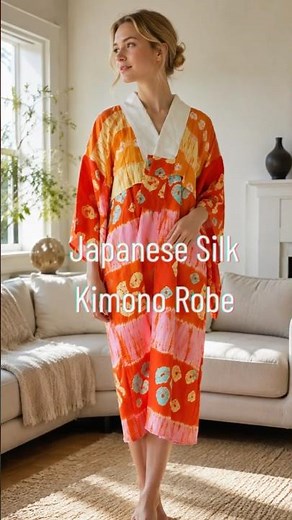 Vintage Silk Kimono ✨ Vibrant Japanese Shibori Kimono Style