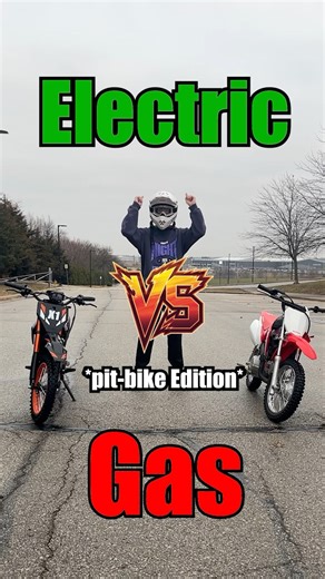 Electric Vs. Gas🔋🔥 (Pit-Bike Edition) #surron #gas