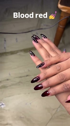 Blood red nails🩸💅 #nails #red #shorts