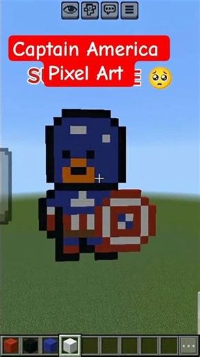 Minecraft Captain America Pixel Art #minecraft #shorts