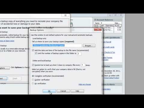 QuickBooks: How To Back Up a Company File (local backup)