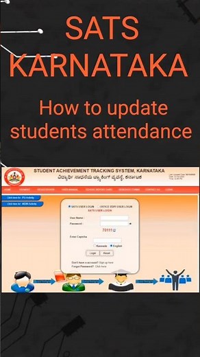 SATS Karnataka how to update students attendance #sats #schoollogin #schoolwebsite #school #youtube