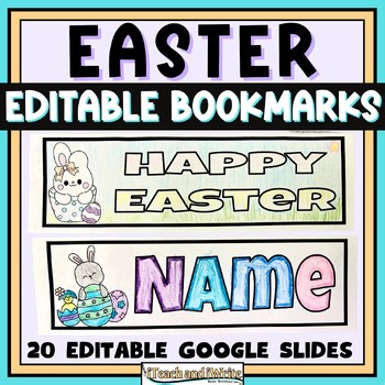 Easter Name Bookmarks to Color: Editable Customizable Seasonal Gifts