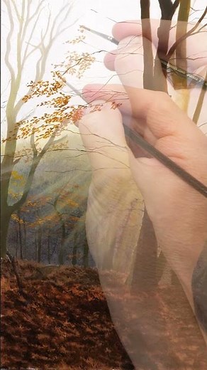 Adding leaves to the scene #satisfying #art #painting