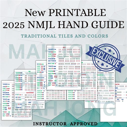 2025 Mahjong Card Guide: NMJL Cheat Sheet for Beginners (PDF Download) - Etsy
