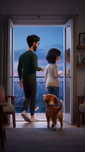 Romantic Evening Tea Date at Home | Cozy Couple Balcony Moments #love #cozynights #animation