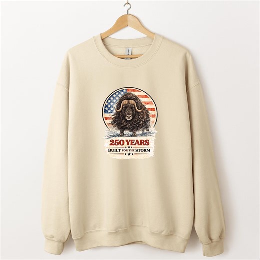 Vintage Musk Ox Sweatshirt, Built for the Storm Patriotic USA Crewneck - Etsy