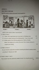 ACTIVITY 3ANALYSING A CARTOONRead the cartoon below and answe... | Filo