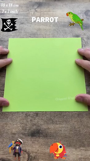 Origami parrot #origami #origamitutorial #parrot #parrotstiktok #pirates #papercraft #origamiworld | Origami world