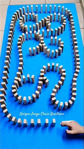 Can This Jenga Chain Reach the End? 🧐 (Unique Jenga Domino Test) 🔥 #shorts #jenga #chainreaction