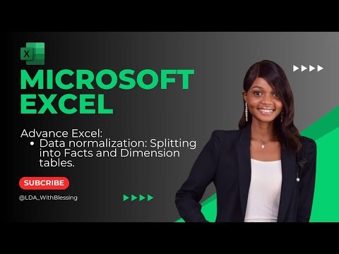 How to split data into facts and dimension tables in Excel.